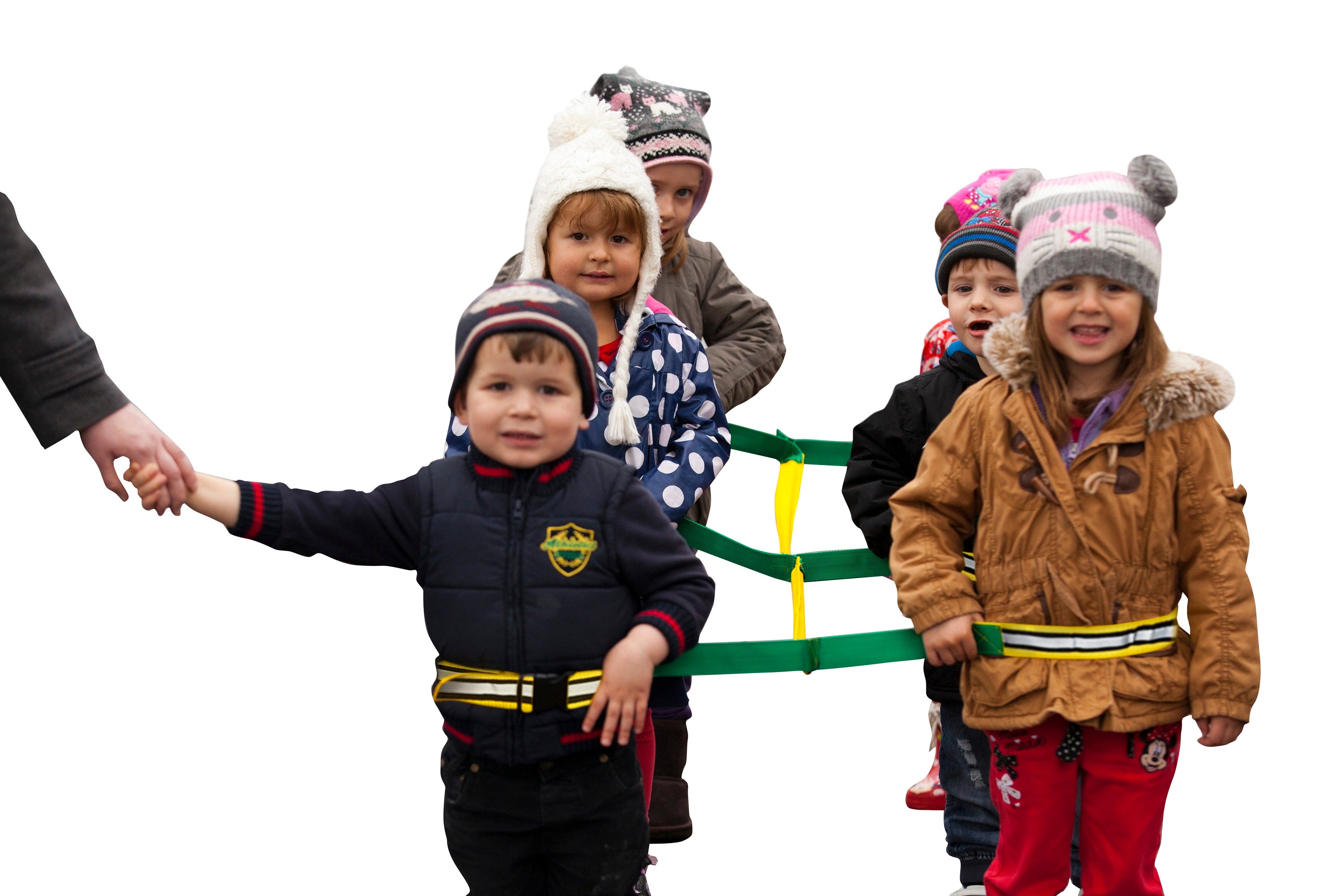 Walkodile Safety Web - the fun, safe walking rope for six children.